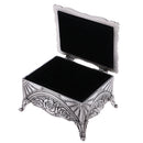 Vintage Rectangle Jewelry Box Rose Sculpture Trinkets Chest Jewelry Case