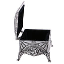 Vintage Rectangle Jewelry Box Rose Sculpture Trinkets Chest Jewelry Case