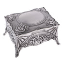 Vintage Rectangle Jewelry Box Rose Sculpture Trinkets Chest Jewelry Case