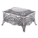 Vintage Rectangle Jewelry Box Rose Sculpture Trinkets Chest Jewelry Case