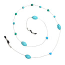 Blue Stone Bead Eyeglass Spectacles Sunglasses Lanyard Chain Accessory