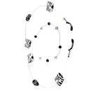 White Black Square Beads Eye Glasses Sunglasses Spectacles Chain Cord Holder