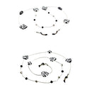 White Black Square Beads Eye Glasses Sunglasses Spectacles Chain Cord Holder