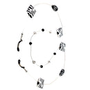 White Black Square Beads Eye Glasses Sunglasses Spectacles Chain Cord Holder