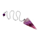 Natural Amethyst Unique Crystal Pendant Pendulum six Facet Long Chain 7.09inch Gemstone Charm Cute Jewelry Design purple Fashion accessories