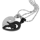 1 Pair Stainless Steel Men Women Matching Love Heart Key Pendant Necklace Jewelry Lovers Couples Romantic Necklace
