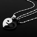 1 Pair Stainless Steel Men Women Matching Love Heart Key Pendant Necklace Jewelry Lovers Couples Romantic Necklace