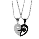 1 Pair Stainless Steel Men Women Matching Love Heart Key Pendant Necklace Jewelry Lovers Couples Romantic Necklace