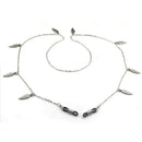 Leaf Charms Silver Beaded Eyeglass Cord Reading Glasses Spectacles Chain Holder
