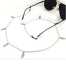Leaf Charms Silver Beaded Eyeglass Cord Reading Glasses Spectacles Chain Holder