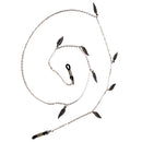 Leaf Charms Silver Beaded Eyeglass Cord Reading Glasses Spectacles Chain Holder