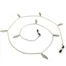 Leaf Charms Silver Beaded Eyeglass Cord Reading Glasses Spectacles Chain Holder