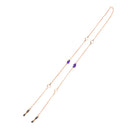 Gold Link Chain Glass Beads Eyeglass Cord Reading Eyewear Spectacles Chain Holder Rubber End Cord Holder