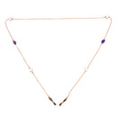 Gold Link Chain Glass Beads Eyeglass Cord Reading Eyewear Spectacles Chain Holder Rubber End Cord Holder