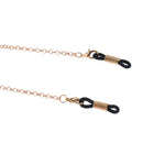 Gold Link Chain Glass Beads Eyeglass Cord Reading Eyewear Spectacles Chain Holder Rubber End Cord Holder