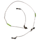 Green Crystal Beaded Chain Eyeglass Holder Spectacle Sunglass Cord Necklace Link Chain Rubber End