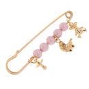 Fashion Gold Plated Crystal Pin Brooch Large Safety Pin Charm Brooch Faux Pearls