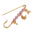 Fashion Gold Plated Crystal Pin Brooch Large Safety Pin Charm Brooch Faux Pearls