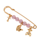 Fashion Gold Plated Crystal Pin Brooch Large Safety Pin Charm Brooch Faux Pearls