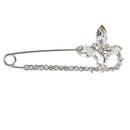 Stylish Sparkle Crystal Safety Pin Brooch Clip in for Scarf Coat Gown Jewelry Gift Women Girls Silver