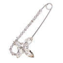 Stylish Sparkle Crystal Safety Pin Brooch Clip in for Scarf Coat Gown Jewelry Gift Women Girls Silver