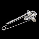 Stylish Sparkle Crystal Safety Pin Brooch Clip in for Scarf Coat Gown Jewelry Gift Women Girls Silver