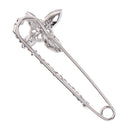 Stylish Sparkle Crystal Safety Pin Brooch Clip in for Scarf Coat Gown Jewelry Gift Women Girls Silver