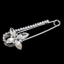 Stylish Sparkle Crystal Safety Pin Brooch Clip in for Scarf Coat Gown Jewelry Gift Women Girls Silver