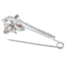 Stylish Sparkle Crystal Safety Pin Brooch Clip in for Scarf Coat Gown Jewelry Gift Women Girls Silver