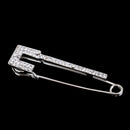 Sparkle Crystal Safety Pin Brooch Pin Clip for Ladies Scarf Coat Gown Silver