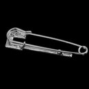 Sparkle Crystal Safety Pin Brooch Pin Clip for Ladies Scarf Coat Gown Silver