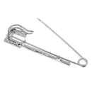 Sparkle Crystal Safety Pin Brooch Pin Clip for Ladies Scarf Coat Gown Silver