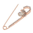 Sparkle Crystal Safety Pin Brooch Clip for Ladies Scarf Coat Gown Rose Gold