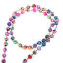 Women Hip 8mm Bead Rosary Pray Hand Jesus Cross Pendant Necklace Multi-color