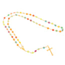 Mens Hip 6mm Rose Flower Beads Rosary Pray Hand Jesus Cross Pendant Necklace
