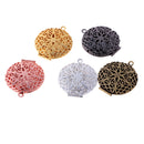 5 Piece Round Hollow Photo Picture Charms Pendants Gift Frame Locket DIY Jewellery Makings