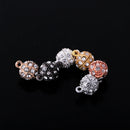 6 Pieces Crystal Round Ball Two Parts Magnetic Beads Clasp for Bracelet Necklace DIY Jewelry Design Clasp