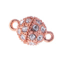 6 Pieces Crystal Round Ball Two Parts Magnetic Beads Clasp for Bracelet Necklace DIY Jewelry Design Clasp