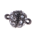 6 Pieces Crystal Round Ball Two Parts Magnetic Beads Clasp for Bracelet Necklace DIY Jewelry Design Clasp