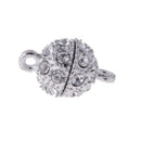 6 Pieces Crystal Round Ball Two Parts Magnetic Beads Clasp for Bracelet Necklace DIY Jewelry Design Clasp