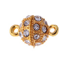 6 Pieces Crystal Round Ball Two Parts Magnetic Beads Clasp for Bracelet Necklace DIY Jewelry Design Clasp