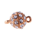 6 Pieces Crystal Round Ball Two Parts Magnetic Beads Clasp for Bracelet Necklace DIY Jewelry Design Clasp