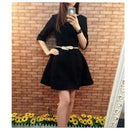 Fashion Gold Women Metal Leaves Waistband Elastic Stretch Waist Belt Strap