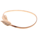 Fashion Gold Women Metal Leaves Waistband Elastic Stretch Waist Belt Strap