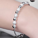 Open Bracelet with Round Ball Lucky Charms Bangle Wedding Bridal Cuff Jewelry
