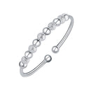 Open Bracelet with Round Ball Lucky Charms Bangle Wedding Bridal Cuff Jewelry
