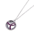 Round Ribbon Courage Hope HIV AIDS Red Awareness Pendant Necklace Jewelry