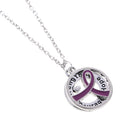 Round Ribbon Courage Hope HIV AIDS Red Awareness Pendant Necklace Jewelry