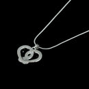Crystal Rhinestone Heart Ribbon HIV AIDS Awareness Pendant Necklace Jewelry