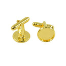 10 Pieces Round Blank Cabochon Bezel Frame Base Cuff Links DIY Cufflink Gold Tone Setting Base Jewelry Making FIndings